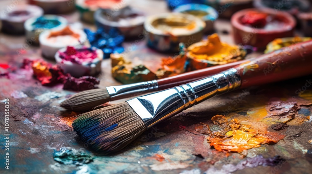 Obraz premium Paintbrushes and Palette