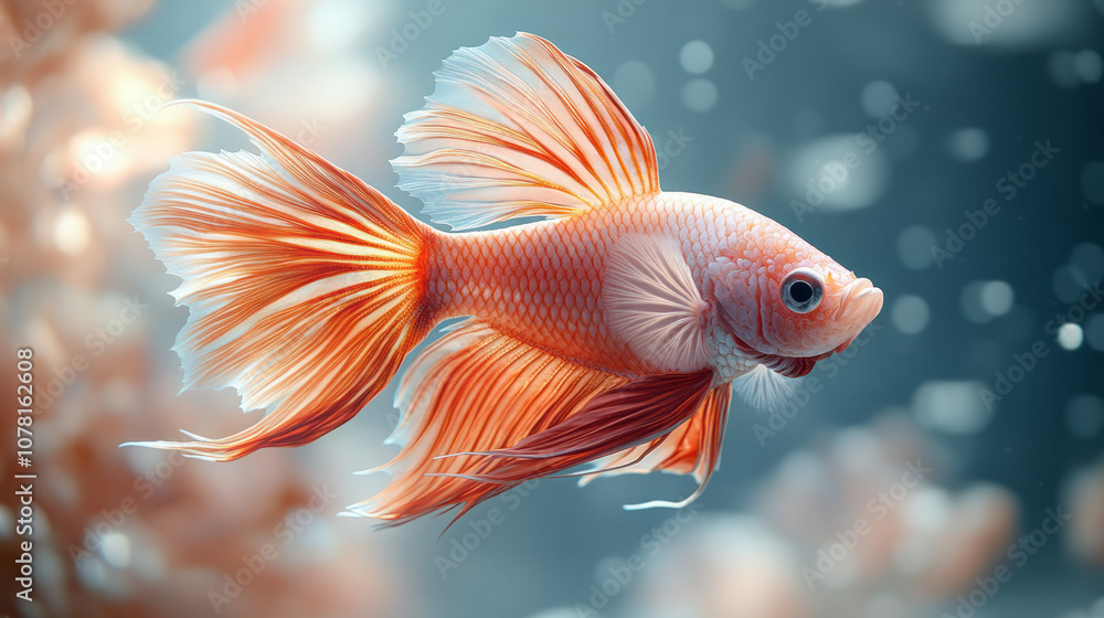 Elegant design of a red fish with minimalist details, isolated on a pale background to emphasize form and color, Elegant design of a red fish with minimalist details, isolated on a pale background to emphasize form and color,