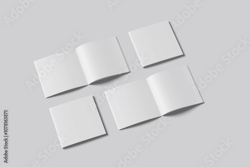 Blank Brochure Square Open and Cover   
