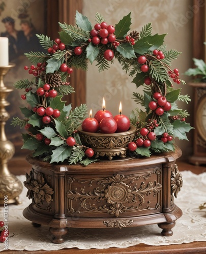 Christmas wreath with music box