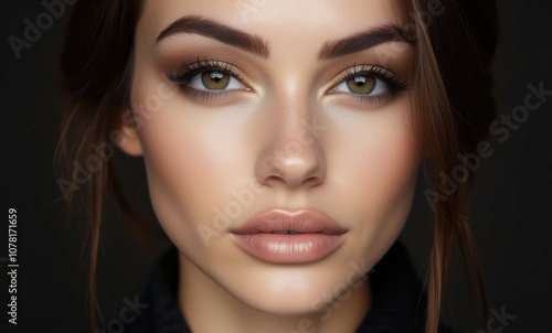 Stunning close-up of a young woman