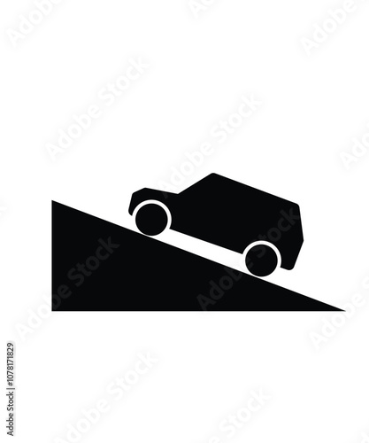 road slop sign icon, vector best flat icon.