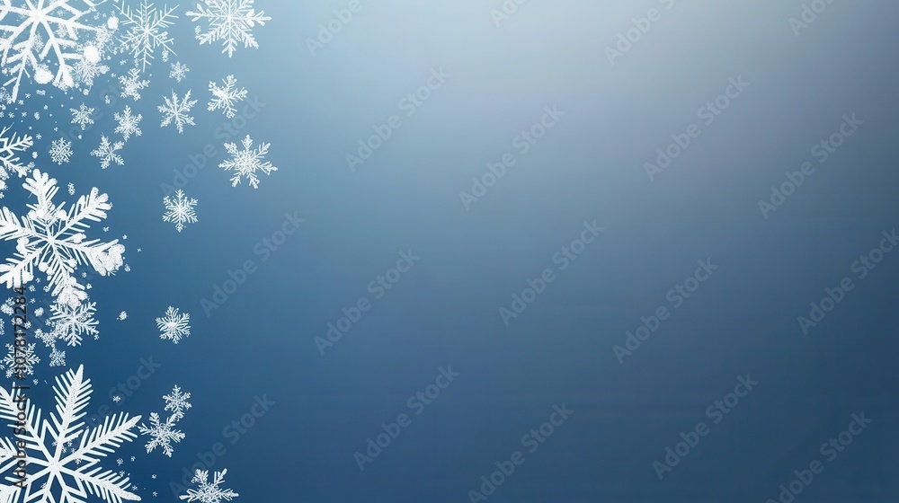 Winter Wonderland Blue Gradient Background with Snowflakes Winter Wonderland Blue Gradient Background with Snowflakes