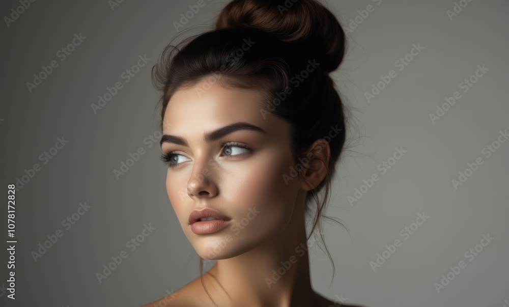 Elegant woman with a bun hairstyle Elegant woman with a bun hairstyle