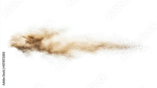 Brown Dust Explosion on White Background photo