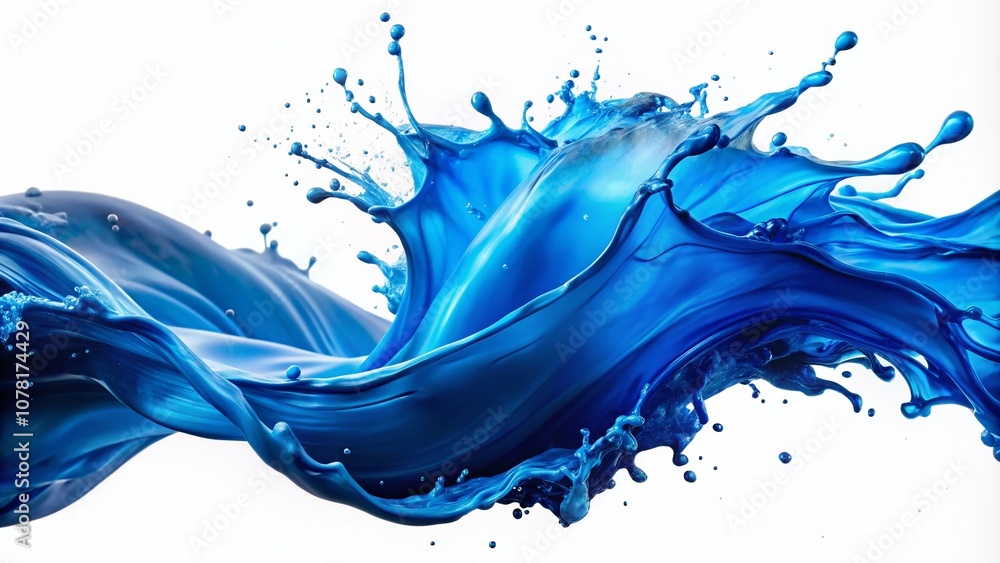 Abstract drone shot; azure splashes on a white expanse. Abstract drone shot; azure splashes on a white expanse.
