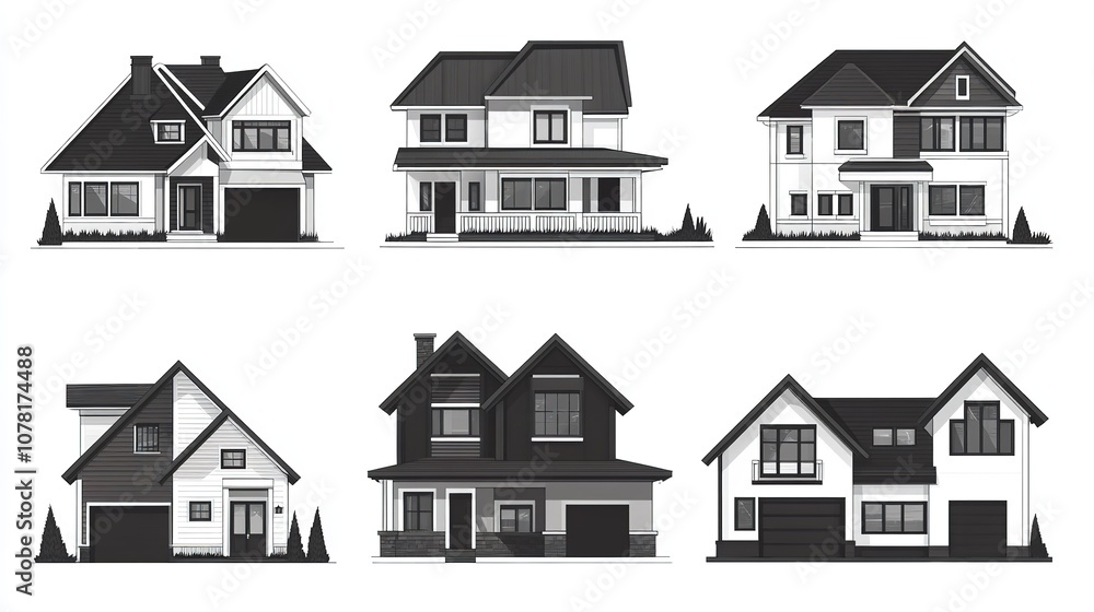 Fototapeta premium Collection home icons. House symbol.