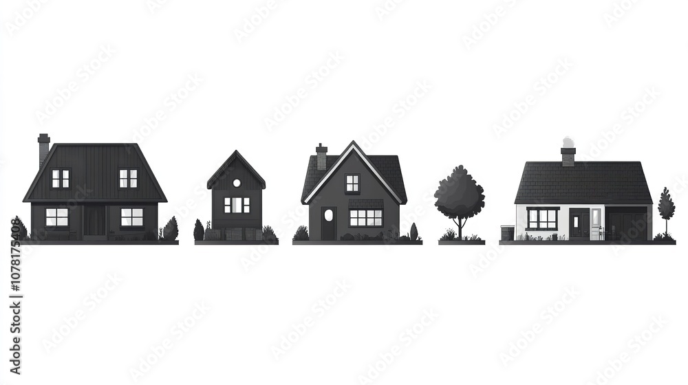 Collection home icons. House symbol. Collection home icons. House symbol.