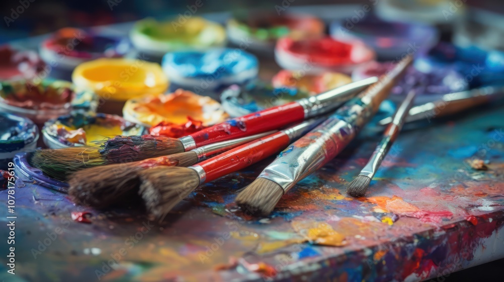 Fototapeta premium Paintbrushes and Palette