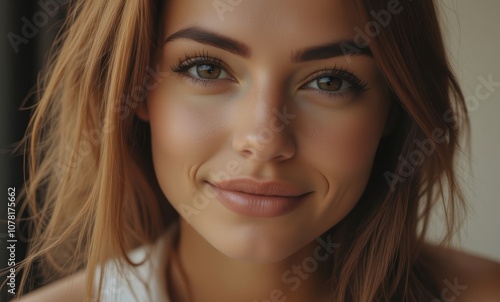 Smiling young woman with captivating eyes