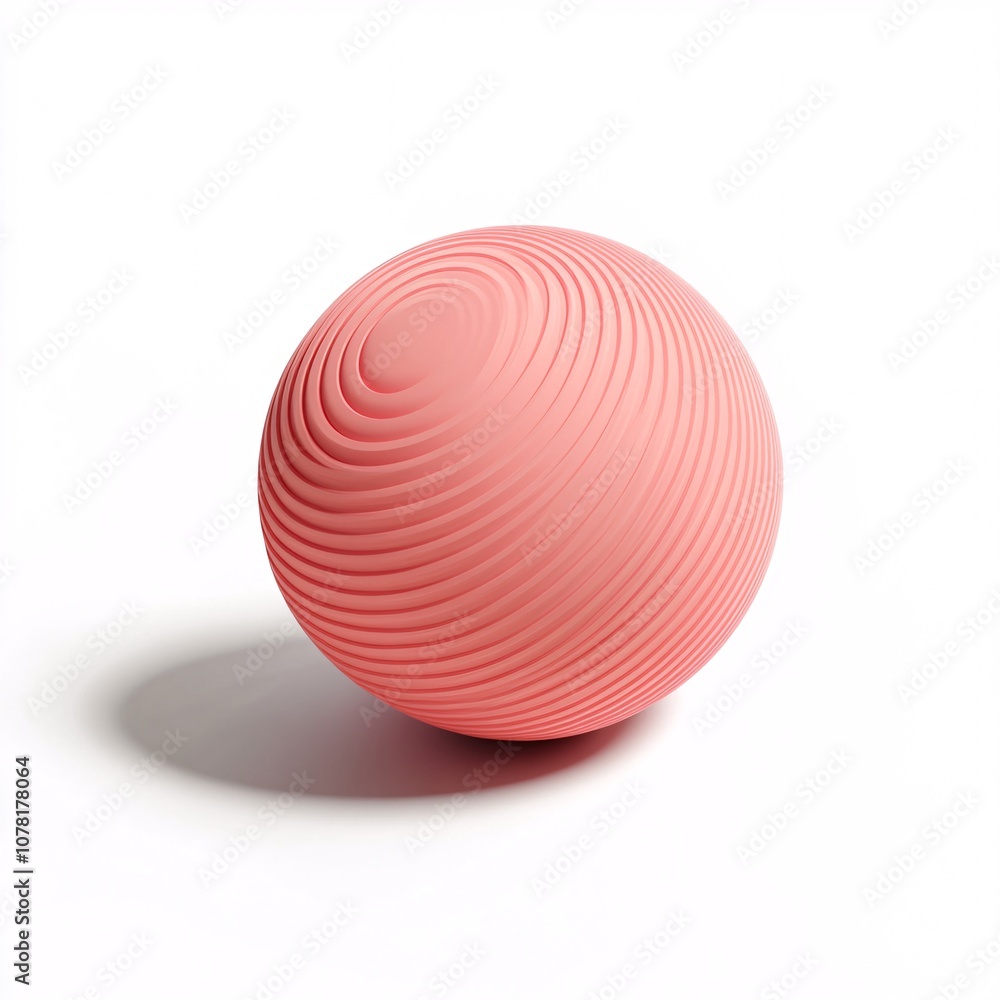 2408_001.A simple Sensory ball for babies and toddlers, Coral color, white background, 3D Rendering, isometric 2408_001.A simple Sensory ball for babies and toddlers, Coral color, white background, 3D Rendering, isometric