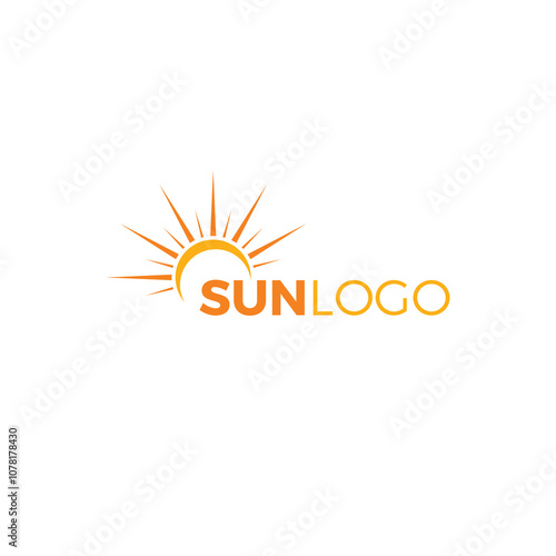 Sun Logo Simple and Luxury Design. Sunrise Icon Vector