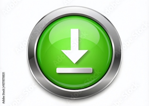 Download Button Green PNG, Rule of Thirds, Download Icon, White Background