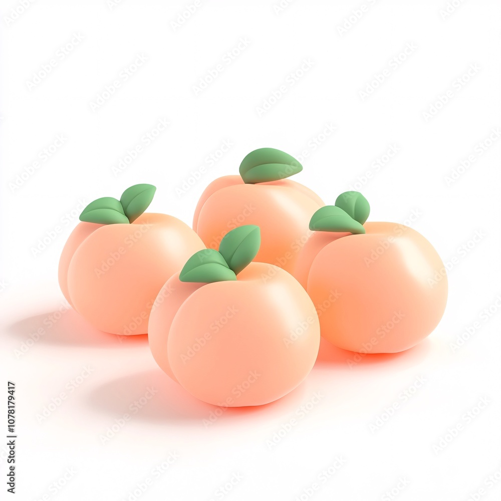 2408_006.A simple Soft squeezy sensory toys for babies and toddlers, Peach color, white background, 3D Rendering, isometric 2408_006.A simple Soft squeezy sensory toys for babies and toddlers, Peach color, white background, 3D Rendering, isometric