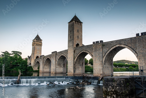 Arch Bridge Pont Valentré, Cahors, Southern France