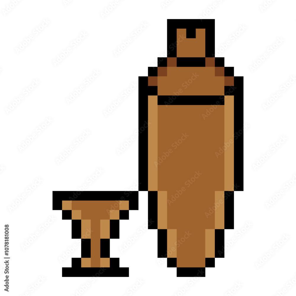 Cocktail shaker in pixel art style Cocktail shaker in pixel art style