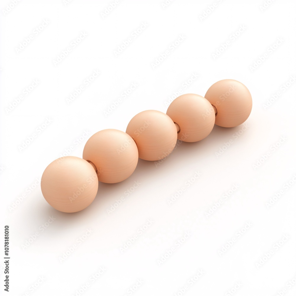 2408_052.A simple Wooden lacing beads for babies and toddlers, Pale apricot color, white background, 3D Rendering, isometric 2408_052.A simple Wooden lacing beads for babies and toddlers, Pale apricot color, white background, 3D Rendering, isometric
