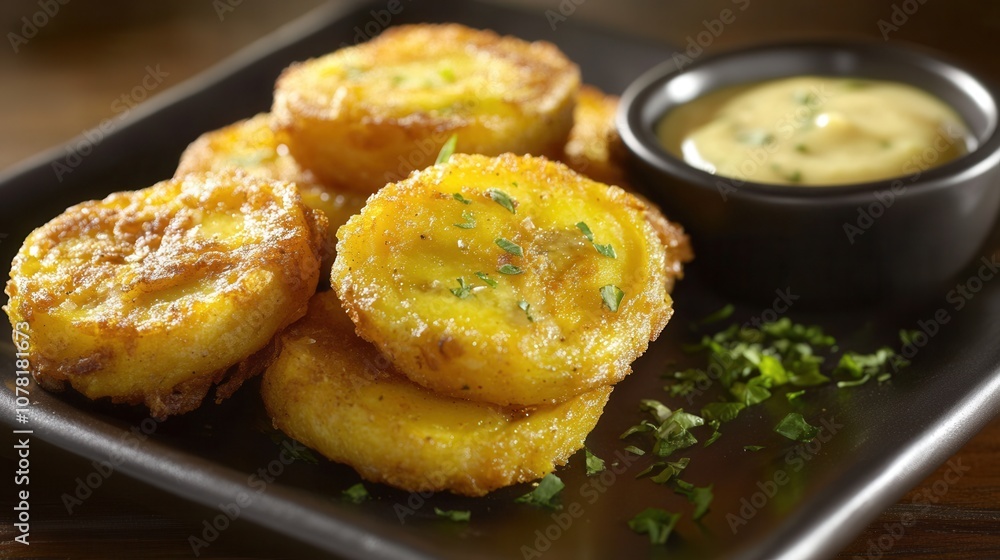 Crispy Fried Corn Fritters with Creamy Dip Delicious Food Appetizer Crispy Fried Corn Fritters with Creamy Dip Delicious Food Appetizer