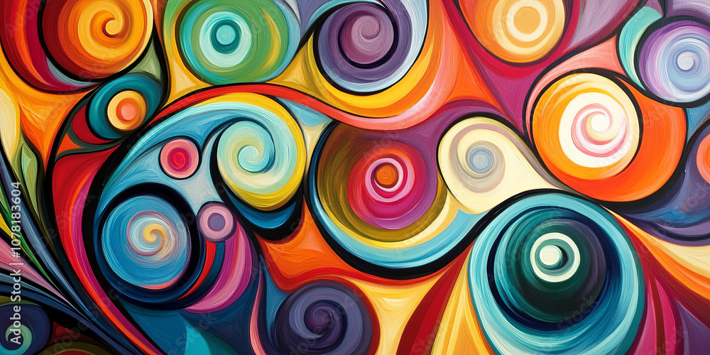 Colorful abstract swirls in a dynamic, vibrant pattern, showcasing an array of bold hues Colorful abstract swirls in a dynamic, vibrant pattern, showcasing an array of bold hues