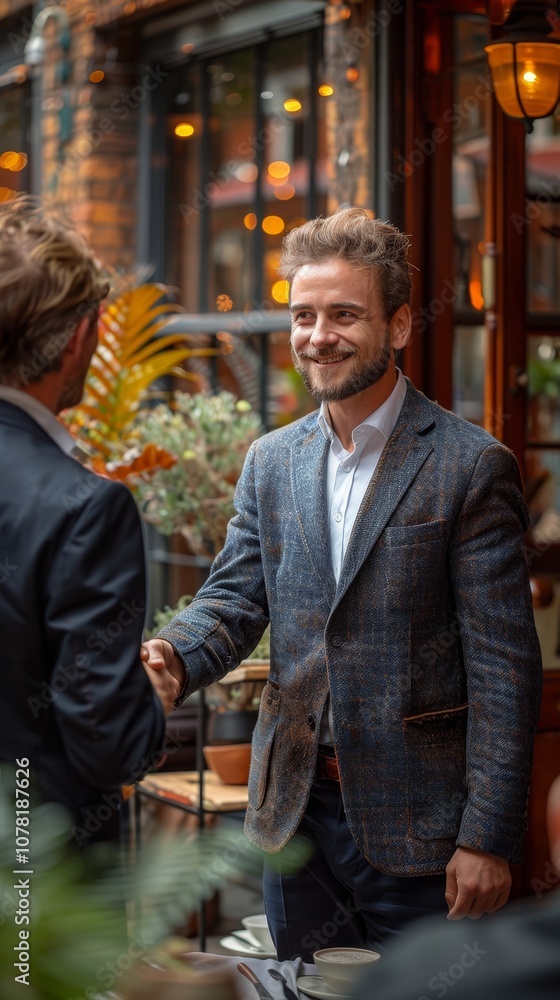 Diverse businesspeople build relationships with smiles, handshakes and strong leadership Diverse businesspeople build relationships with smiles, handshakes and strong leadership