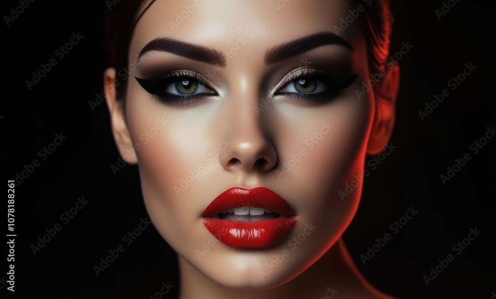 Stunning female model with bold makeup Stunning female model with bold makeup
