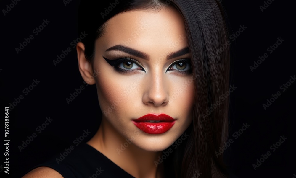 Stunning woman with bold makeup Stunning woman with bold makeup