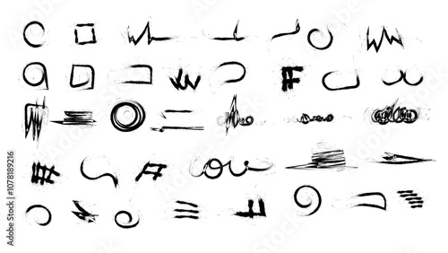 Hand drawn, doodle elements Scribble hand draw  doodle ink. Highlight hand drawn arrow marker isolated  mark  lines, circle and arrow line for highlighting text isolated on transparent background.