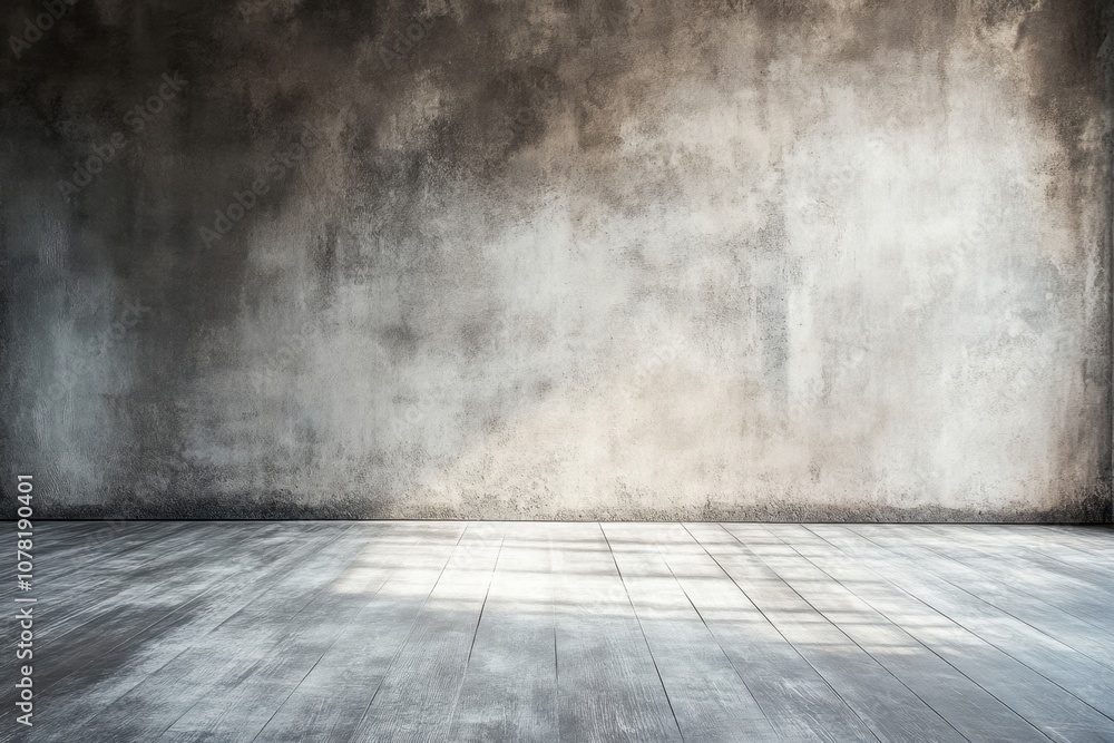 Empty room with concrete wall and wooden floor. Empty room with concrete wall and wooden floor.