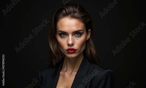 Elegant woman in sleek black attire