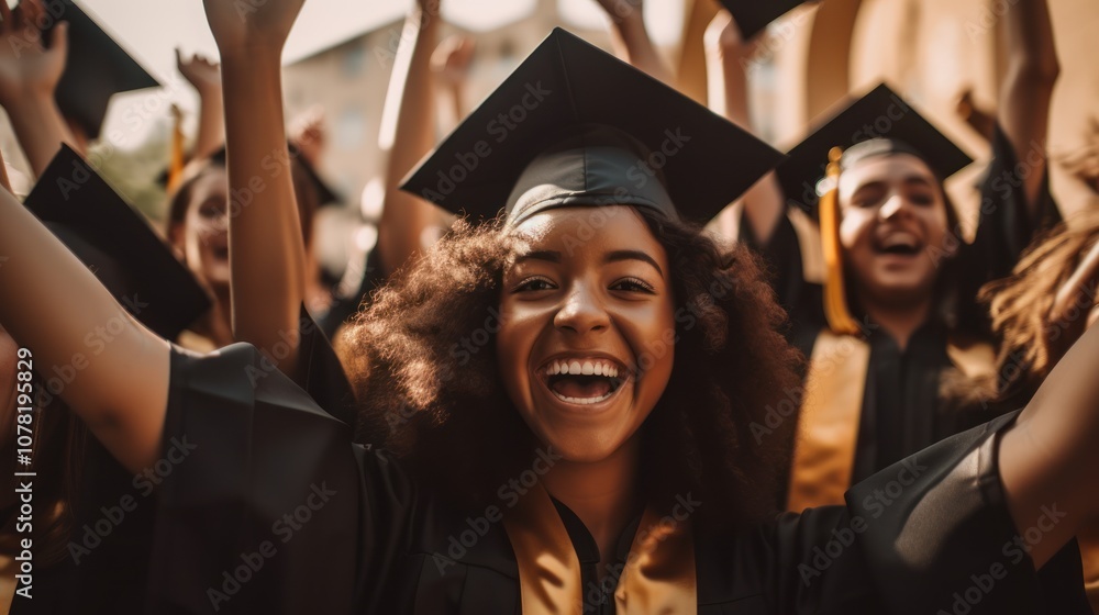 Fototapeta premium Happy Graduates Celebrating Success