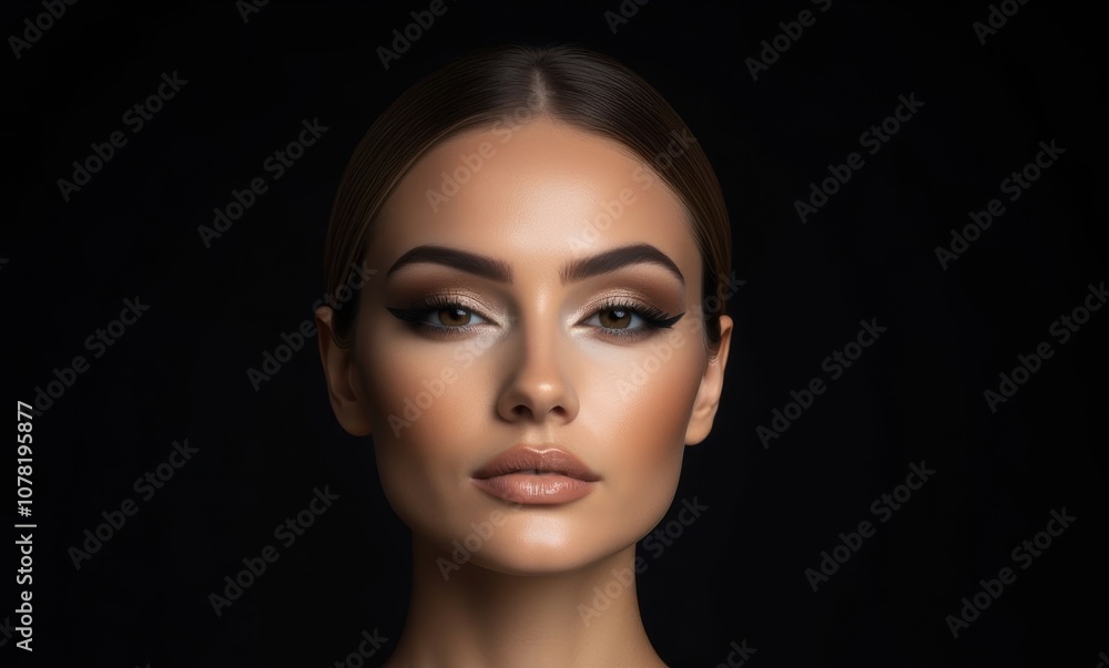 Stunning woman with elegant makeup Stunning woman with elegant makeup
