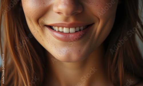 Cheerful young woman with freckles