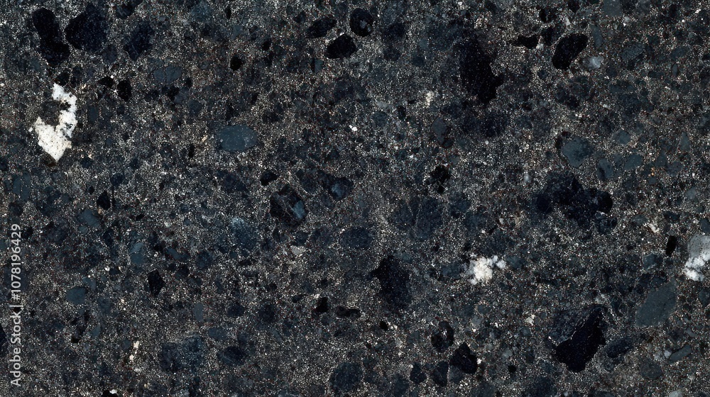 Fototapeta premium Close-up of Black and Silver Speckled Stone