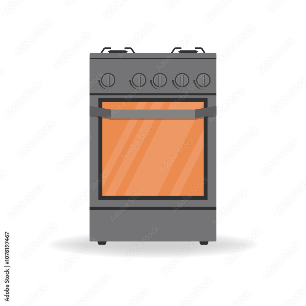 Kitchen gas stove icon. The household equipment. isolated on a white background. Vector
