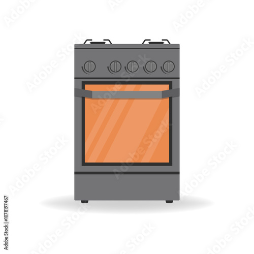 Obraz na płótnie Kitchen gas stove icon. The household equipment. isolated on a white background. Vector w salonie