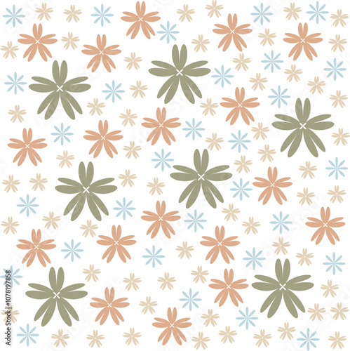 Beautiful modern floral pattern. Colorful flowers background.