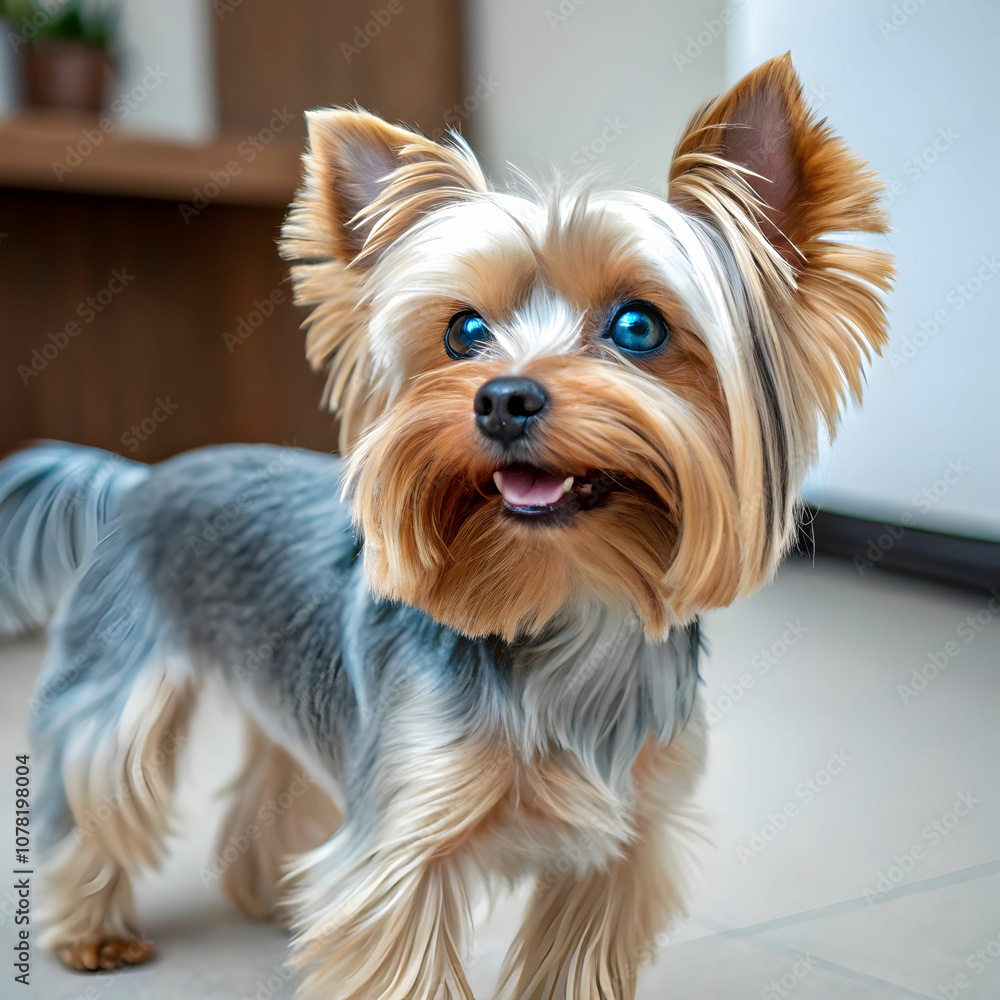 The Yorkshire Terrier, or Yorkie, is a small, energetic dog known for its silky coat. The Yorkshire Terrier, or Yorkie, is a small, energetic dog known for its silky coat.