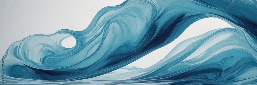 Fototapeta premium Abstract Blue and Cyan Liquid Waves Background