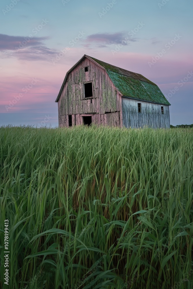 Rustic Old Barn with Weathered Texture Surrounded by Lush Greenery Rustic Old Barn with Weathered Texture Surrounded by Lush Greenery