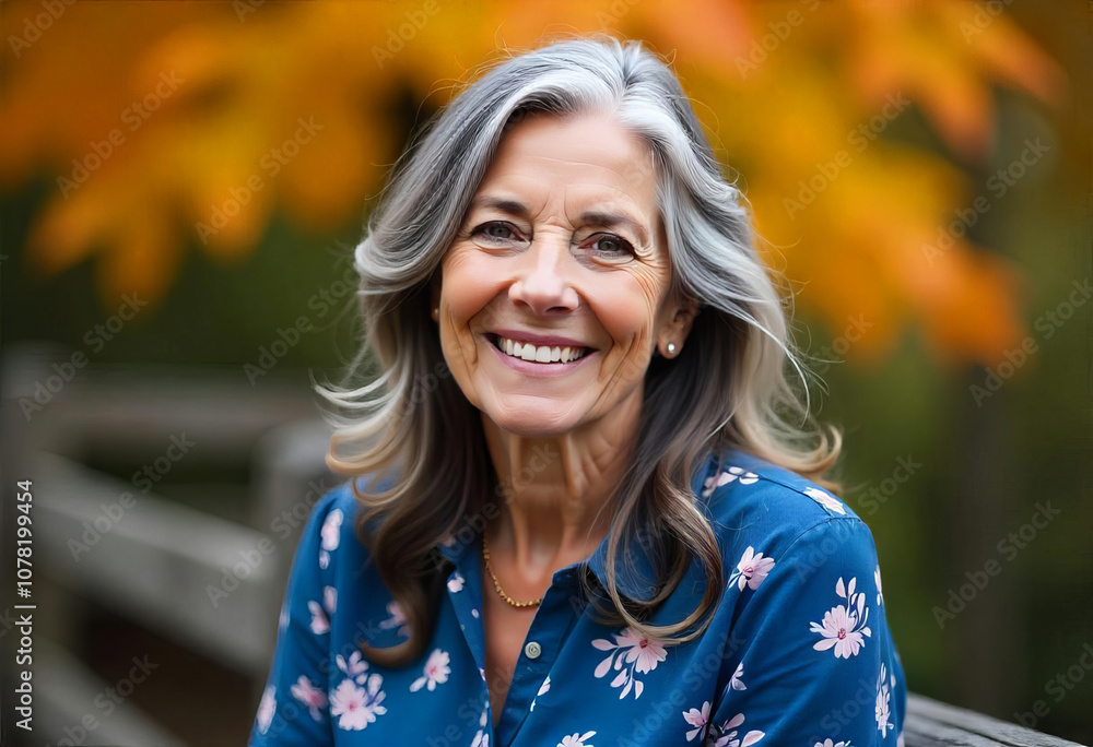 Portrait of a well-groomed elderly woman with gray hair Portrait of a well-groomed elderly woman with gray hair