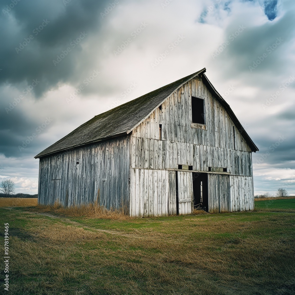 Rustic Old Barn with Weathered Texture Surrounded by Lush Greenery Rustic Old Barn with Weathered Texture Surrounded by Lush Greenery