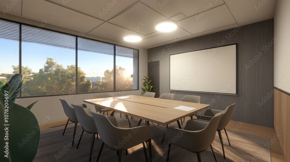A spacious, calming meeting room designed for collaboration with plenty of natural light A spacious, calming meeting room designed for collaboration with plenty of natural light