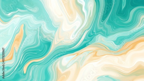 Abstract Swirling Pattern in Blue, White, and Yellow Hues