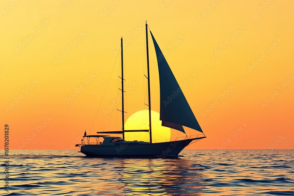 Sunset Sailboat Silhouette,use for Inspirational background, travel advertisement, or website header for a nautical or travel-related business. Sunset Sailboat Silhouette,use for Inspirational background, travel advertisement, or website header for a nautical or travel-related business.