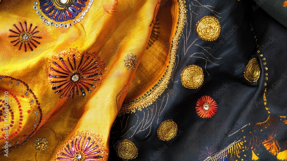 Elegant Textiles with Colorful Embroidery Details Elegant Textiles with Colorful Embroidery Details