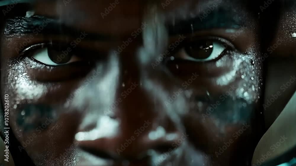 Black Athlete in Helmet: Portrait of an American Football Player at the Stadium. Capturing the Strength, Determination, and Spirit of the Game. Perfect for Sports, Team Spirit, and Athletic Campaigns. Black Athlete in Helmet: Portrait of an American Football Player at the Stadium. Capturing the Strength, Determination, and Spirit of the Game. Perfect for Sports, Team Spirit, and Athletic Campaigns.