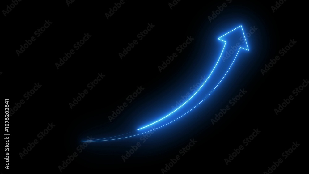 neon linen business arrow illustration to the up isolated with black background. neon linen business arrow illustration to the up isolated with black background.