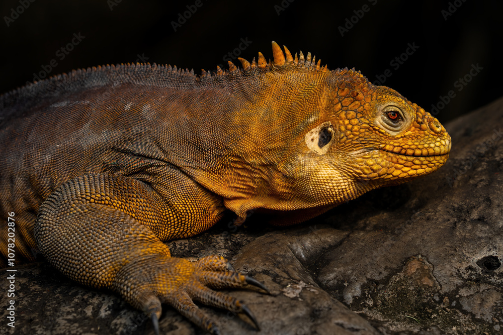 Fototapeta premium Galapagos Land Iguana (Conolophus subcristatus) is a very large species of lizard in the family Iguanidae.