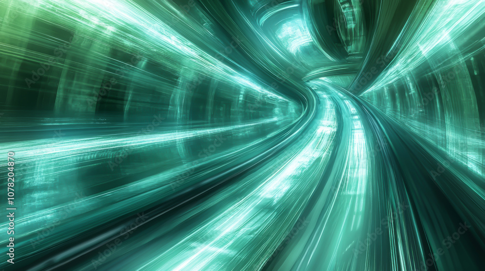 A green tunnel with a green line running through it A green tunnel with a green line running through it