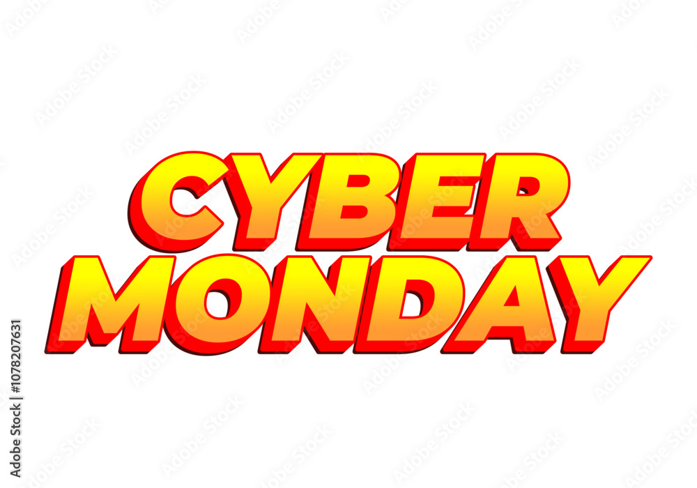 Cyber monday. Text effect in 3 dimensions look, good for social media ads Cyber monday. Text effect in 3 dimensions look, good for social media ads